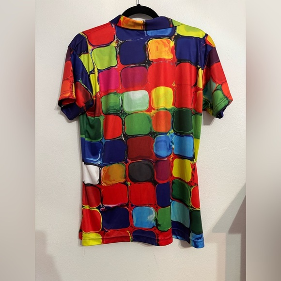 PLG Golf Multicolor Abstract Polo Shirt Men’s Size Large - Picture 4 of 8
